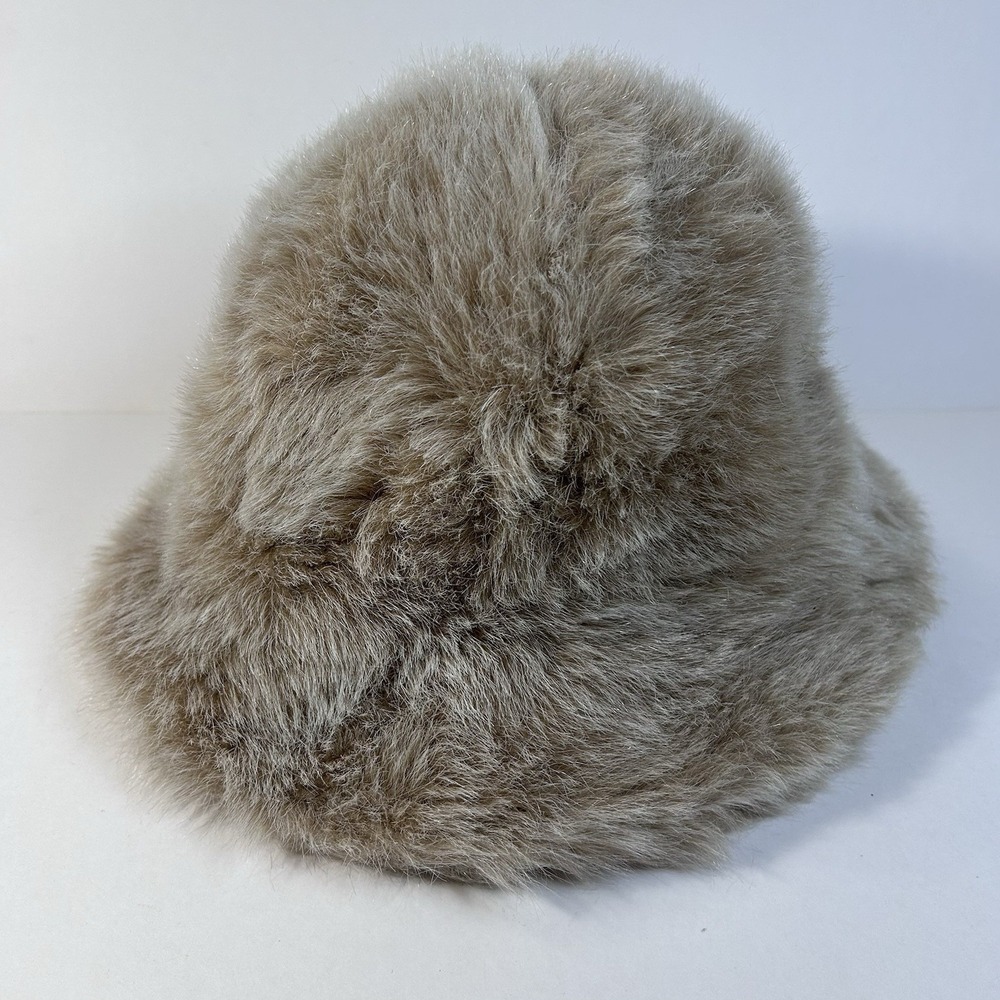 Betmar New York Vintage Faux Fur Cloche‎ Hat Beige 60s 70s Union Made USA - Picture 4 of 11